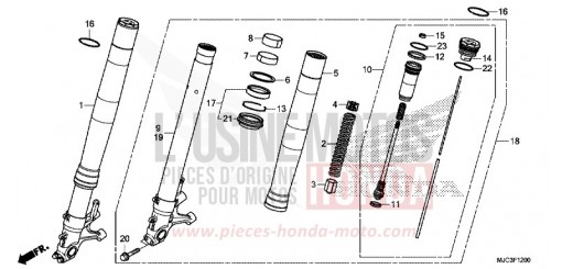 FOURCHETTE AVANT CBR600RAD de 2013
